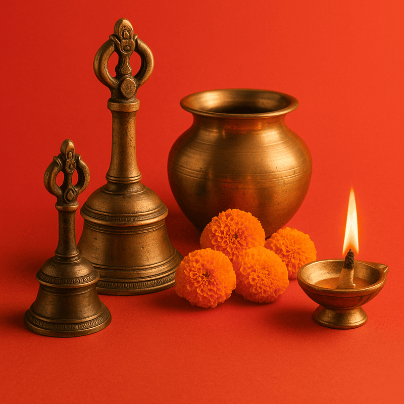 Temple Bell – Big & Small Brass Pooja Ghanti for Temple & Home