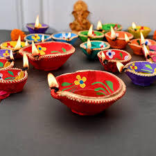 Clay Mitti Diyas Decorated